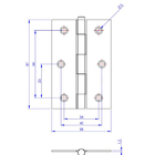 Kit 3 Dobradiça Zincada Porta / Janela Pino Solto Real 3,5"