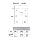 Kit 3 Dobradiças Haga 3½x3 Pino Chato Com Anel - 2718