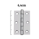 Kit 3 Dobradiças Zincada Para Porta De Madeira 6,4cm