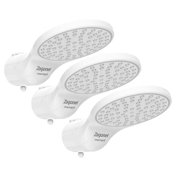 Kit 3 Duchas Zagonel Moment 4 Temperaturas 5500w 127v