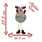 Kit 3 Enfeite Árvore Natal Pendente Natalino Tecido 37cm