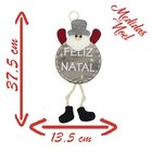 Kit 3 Enfeite Árvore Natal Pendente Natalino Tecido 37cm