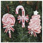 Kit 3 Enfeites Pendentes Rosa Para Árvore De Natal