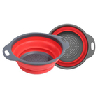 Kit 3 Escorredor Retrátil Macarrão Salada Multiuso Silicone