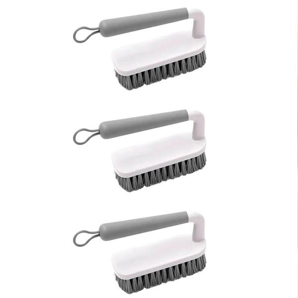 Kit 3 Escovas Para Lavar Piso Calçado Roupa Bege Escovão Cerd