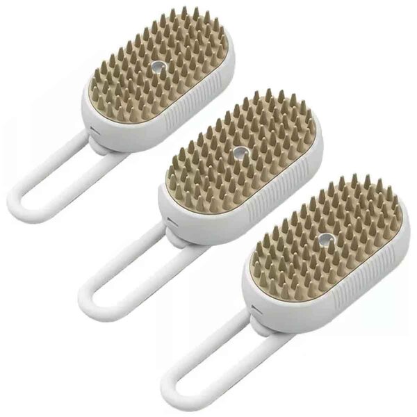Kit 3 Escovas Pet Vapor Usb Para Gato E Cachorro 3 Em 1