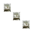Kit 3 Espelhos Decorativos Venezianos  Pegui 32x27 3871 Prata