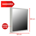 Kit 3 Espelhos Turim Quadrado Branco 40cm, 50cm e 60cm