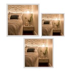 Kit 3 Espelhos Turim Quadrado Branco 40cm, 50cm e 60cm