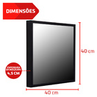 Kit 3 Espelhos Turim Quadrado Preto 40cm, 50cm e 60cm