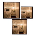 Kit 3 Espelhos Turim Quadrado Preto 40cm, 50cm e 60cm