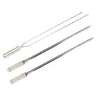 Kit 3 Espeto Chato Duplo Inox 70cm Cabo Revestido Churrasco