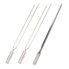 Kit 3 Espetos Churrasco Aço Inox Duplo E Espada Lâmina 50cm