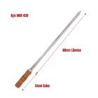 Kit 3 Espetos De Inox 60cm Com Cabo Madeira - Espada E Duplo