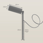 Kit 3 Espetos Luminária Chão Jardim Escada Móvel Preto 30cm