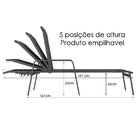 Kit 3 Espreguiçadeira Piscina Alumínio Preto Tela Preto