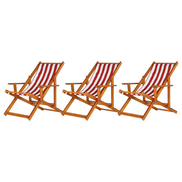 Kit 3 Espreguiçadeira Preguiçosa Dobrável Mel Cb-l Vermelho/b