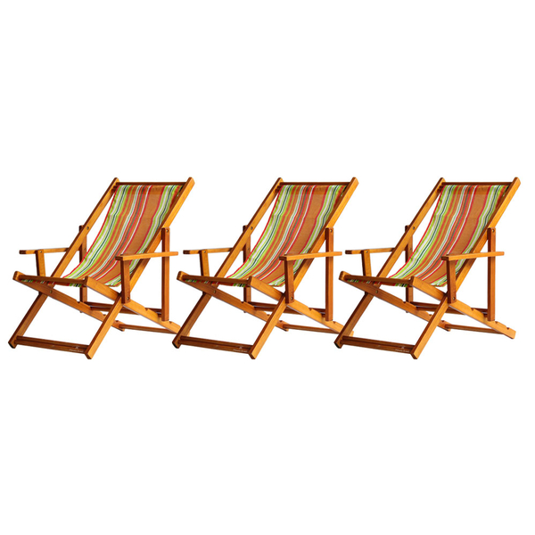 Kit 3 Espreguiçadeira Preguiçosa Dobrável Mel Cb-list Laranja