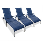 Kit 3 Espreguiçadeiras/cadeiras Madrid P/ Piscina E Jardim Az