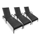 Kit 3 Espreguiçadeiras Catar Com Regulagem Para Piscina, Área