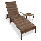 Kit 3 Espreguiçadeiras Para Piscina Catar + 2 Mesas Argila