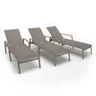 Kit 3 Espreguiçadeiras Piscina Alumínio Fendi Tela Fendi