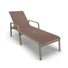 Kit 3 Espreguiçadeiras Piscina Alumínio Fendi Tela Marrom