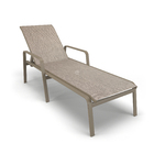 Kit 3 Espreguiçadeiras Piscina Alumínio Fendi Tela Mocca