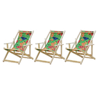 Kit 3 Espreguiçadeiras Preguiçosa Dobrável C/b-arara
