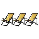 Kit 3 Espreguiçadeiras Preguiçosa Dobrável Envernizada Black