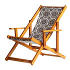 Kit 3 Espreguiçadeiras Preguiçosa Dobrável Envernizada Mel Em