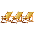 Kit 3 Espreguiçadeiras Preguiçosa Dobrável Envernizada Mel Em