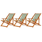 Kit 3 Espreguiçadeiras Preguiçosa Dobrável Envernizada Mel Em
