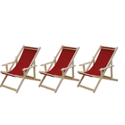 Kit 3 Espreguiçadeiras Preguiçosa Dobrável Madeira Maciça Nat