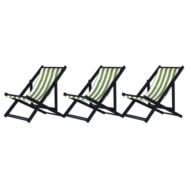 Kit 3 Espreguiçadeiras Preguiçosa Dobrável Sem Braço Black Em