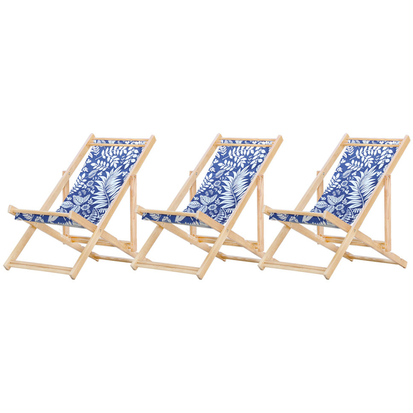 Kit 3 Espreguiçadeiras Preguiçosa Dobrável Sem Braço Natural