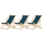Kit 3 Espreguiçadeiras Preguiçosa Dobrável Sem Braço Natural
