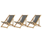 Kit 3 Espreguiçadeiras Preguiçosa Dobrável Sem Braço Natural