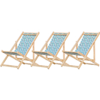 Kit 3 Espreguiçadeiras Preguiçosa Dobrável Sem Braço Natural