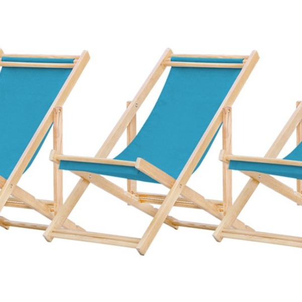 Kit 3 Espreguiçadeiras Preguiçosa Dobrável Sem Braço Natural
