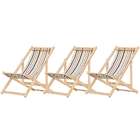 Kit 3 Espreguiçadeiras Preguiçosa Dobrável Sem Braço Natural