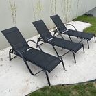 Kit 3 Espreguiçadeiras Tela Sling Angra Preta