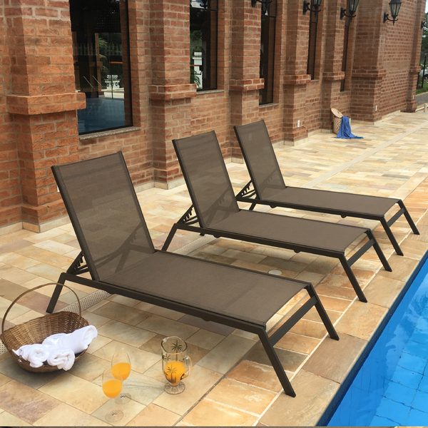 Kit 3 Espreguiçadeiras Tela Sling Future Cobre