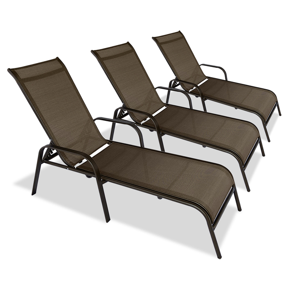 Kit 3 Espreguiçadeiras Tela Sling Havaí Cobre