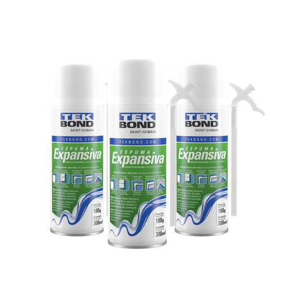 Kit 3 Espuma Expansiva De P U 180g 300ml - Tekbond