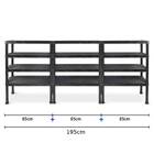 Kit 3 Estante Preta De Plástico Modular 4 Prateleiras Multiuso