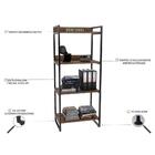 Kit 3 Estantes Estilo Industrial 60cm 4 Prateleiras Nogal