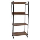 Kit 3 Estantes Estilo Industrial 60cm 4 Prateleiras Nogal