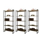 Kit 3 Estantes Livreiro 5 Prateleiras Estilo Industrial New P
