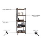 Kit 3 Estantes Livreiro Prisma Estilo Industrial 60cm 5 Prate